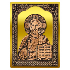 Магнит из бересты вырезной Икона Иисус Христос (Золото) В-5860